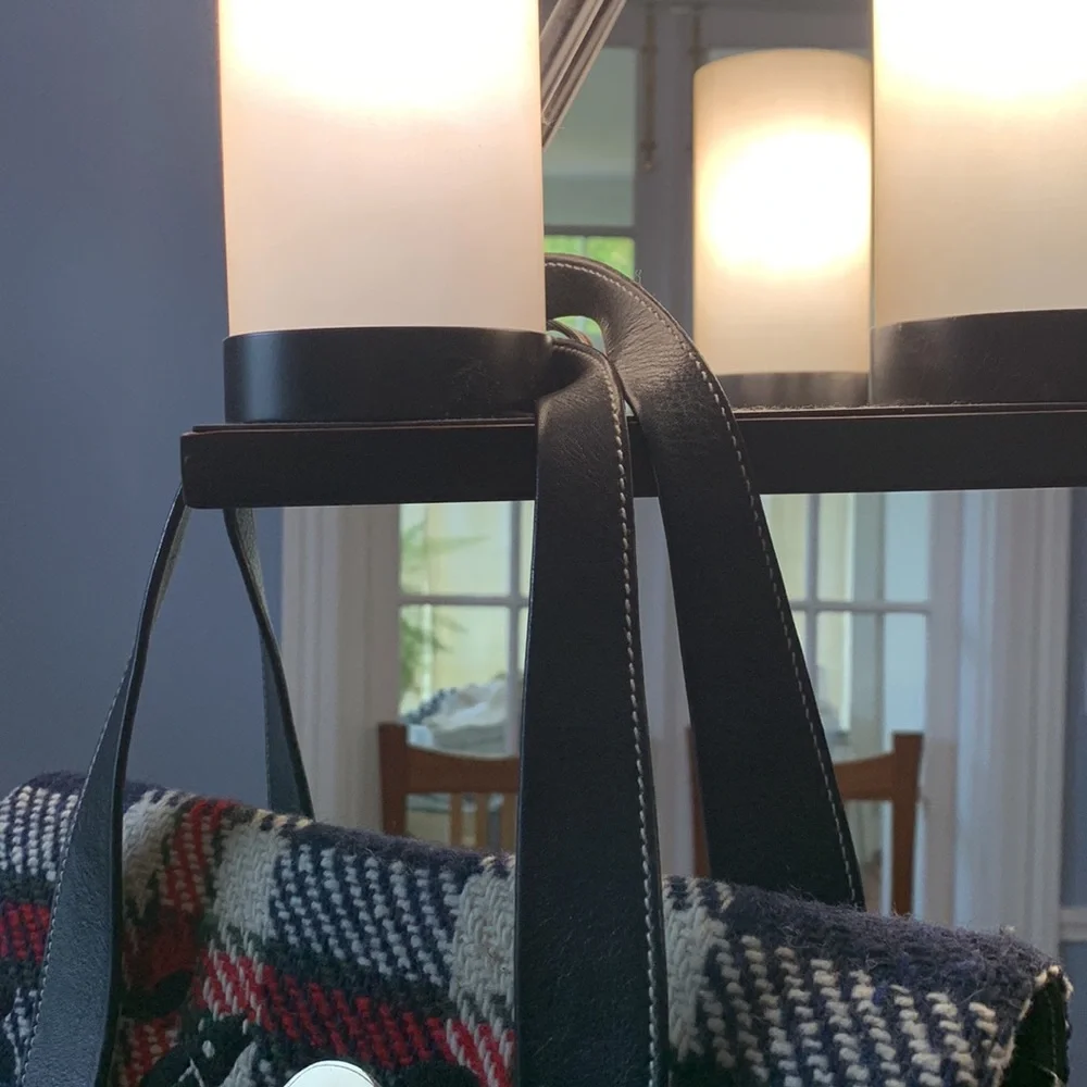 Kate Spade Plaid Satchel in Plaid (colors-black, dark nay, red, off white).